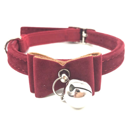 Pet Collar with Bell and Bow for Cats