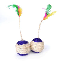 Interactive Color Feather Ball Toy for Cats