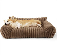 Purr Cute Cat Sofa - Soft Corduroy Fleece Pet Bed