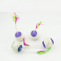 Interactive Color Feather Ball Toy for Cats