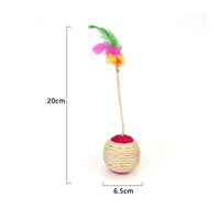 Interactive Color Feather Ball Toy for Cats