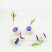 Interactive Color Feather Ball Toy for Cats