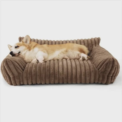 Purr Cute Cat Sofa - Soft Corduroy Fleece Pet Bed