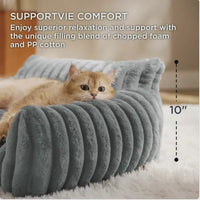 Purr Cute Cat Sofa - Soft Corduroy Fleece Pet Bed